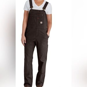 {Carhartt} Women’s Rugged Flex Loose Fit Overalls in Dark Brown